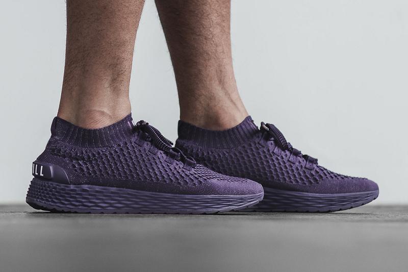 Nobull Plum Reflective Knit Runner Men's Running Shoes Purple | USA D1051F